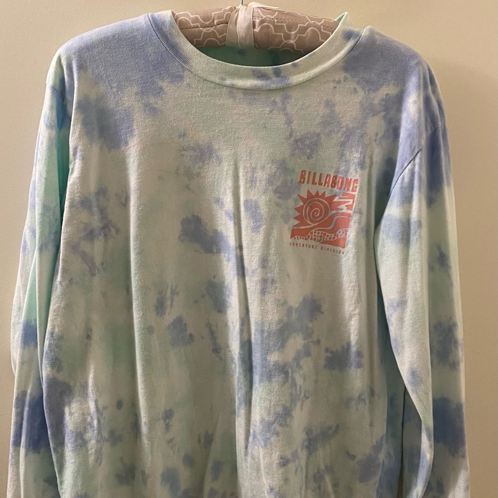 Billabong Tie-Dye Long Sleeve Shirt - Blue and Green
